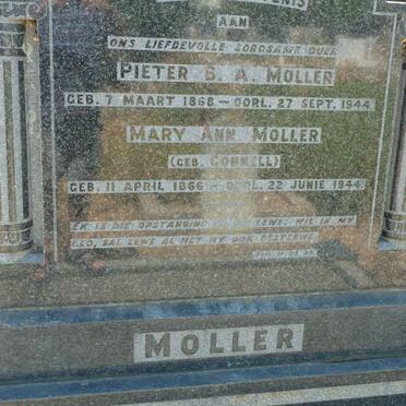 MOLLER Pieter B.A. 1868-1944 &amp; Mary Ann CONNELL 1866-1944