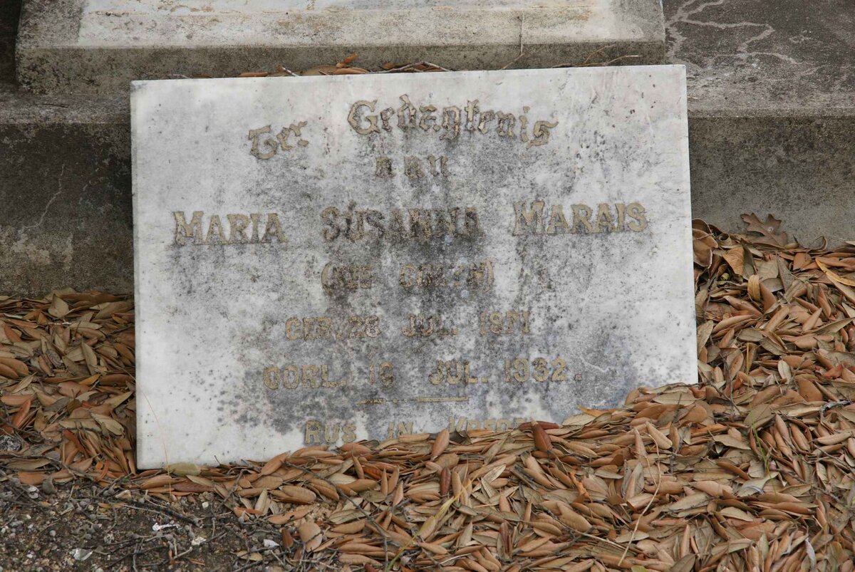 MARAIS Maria Susanna nee COLYN 1871-1932