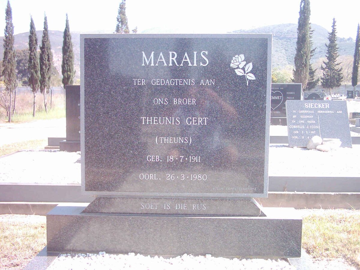 MARAIS Theunis Gert 1911-1980