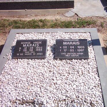 MARAIS George Vrede 1902-1994 &amp; Hannatjie 1905-1997