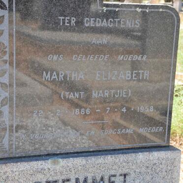 STEMMET Martha Elizabeth 1886-1958