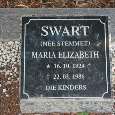 SWART Maria Elizabeth nee STEMMET 1924-1986