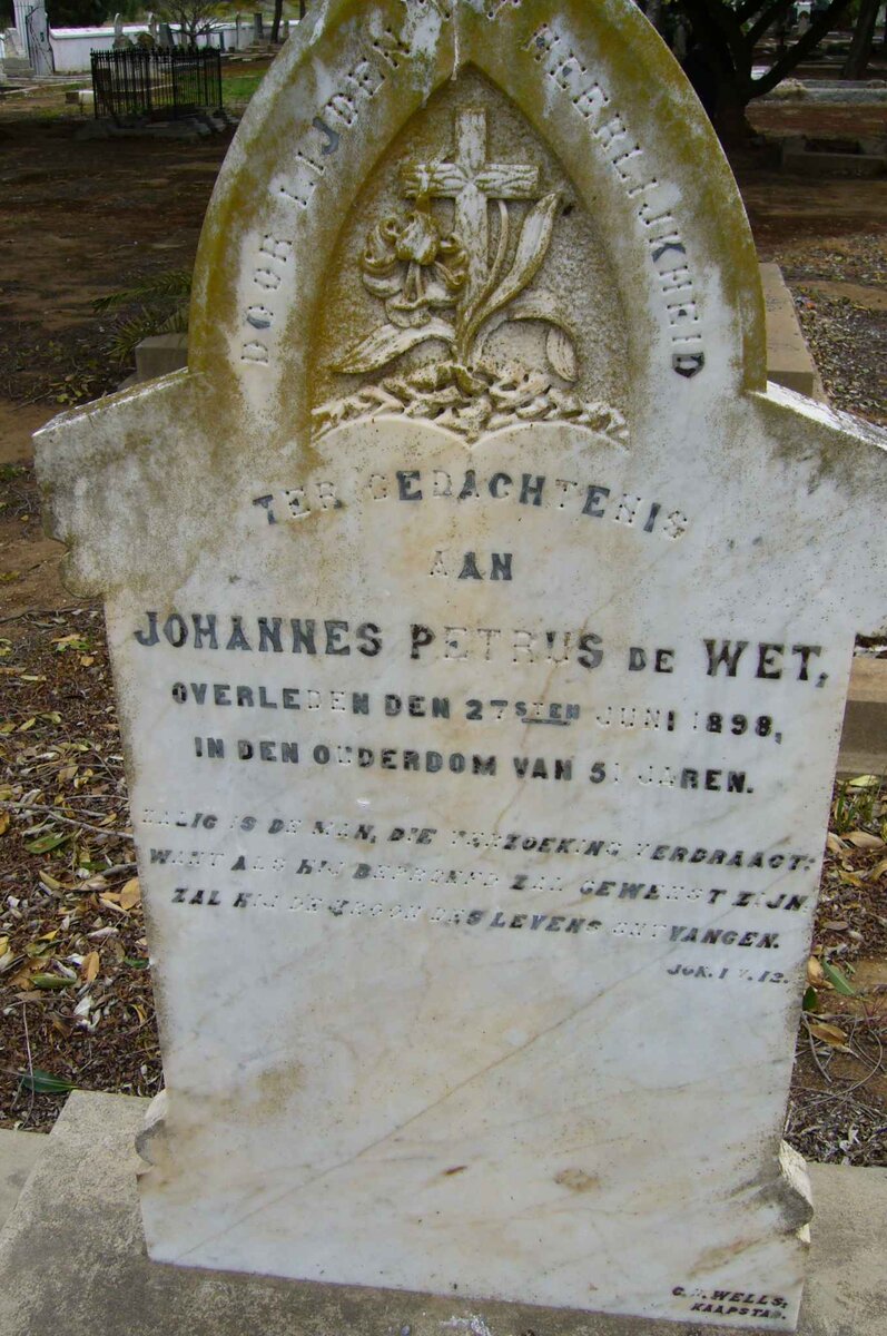 WET Johannes Petrus, de -1898