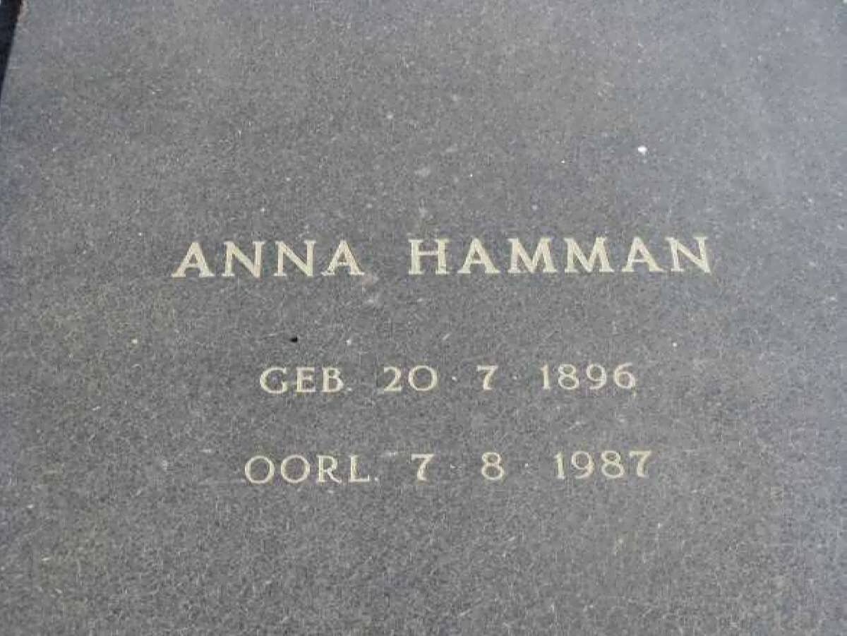 HAMMAN Anna 1896-1987