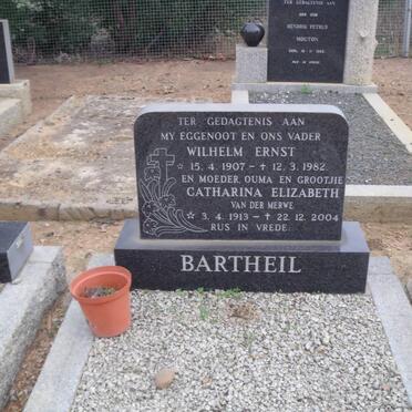 BARTHEIL Wilhelm Ernst 1907-1982 &amp; Catharina Elizabeth VAN DER MERWE 1913-2004