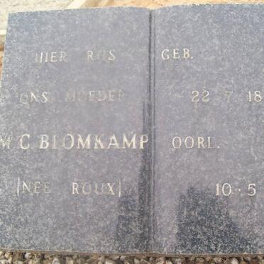 BLOMKAMP M.C. nee ROUX 1894-1983