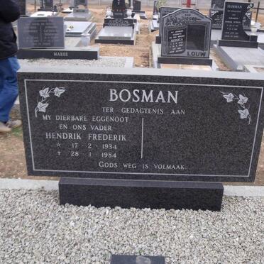 BOSMAN Hendrik Frederik 1934-1984