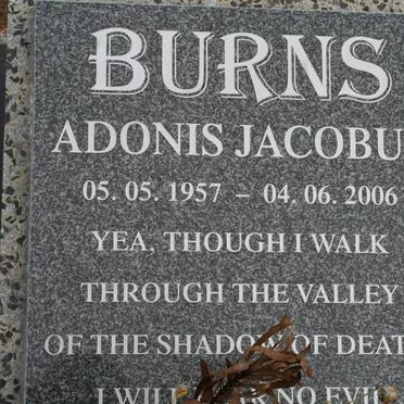 BURNS Adonis Jacobus 1957-2006