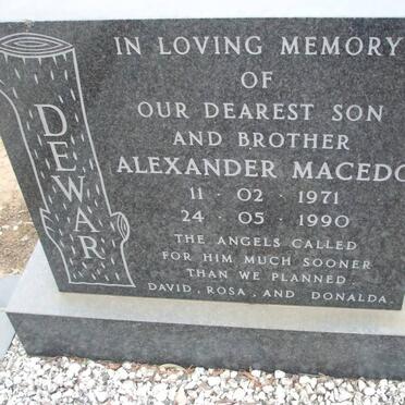 DEWAR Alexander Macedo 1971-1990