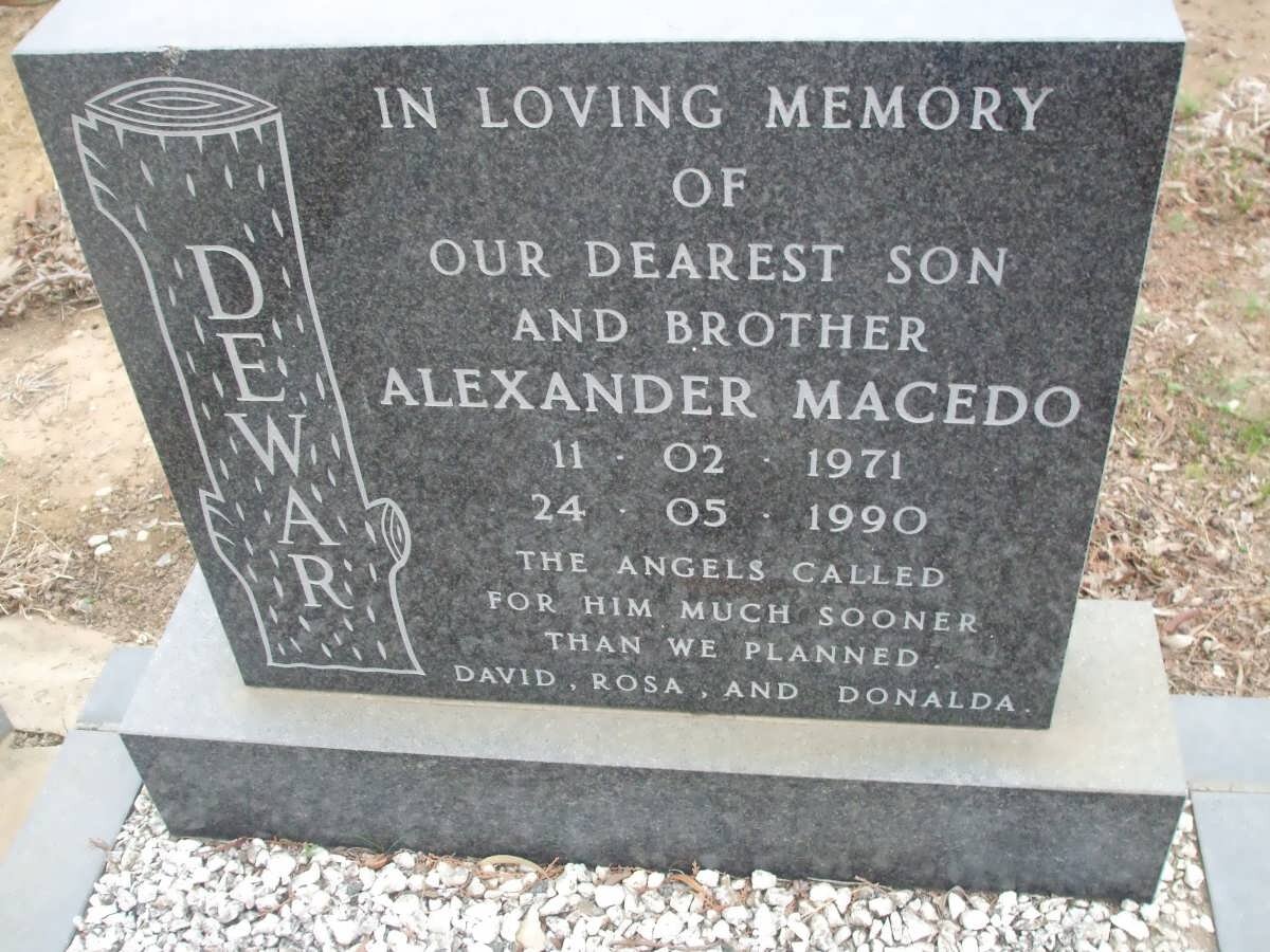 DEWAR Alexander Macedo 1971-1990