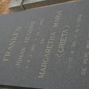 FRANKEN Johan Hendrik 1907-1992 &amp; Margaretha Maria 1911-1992
