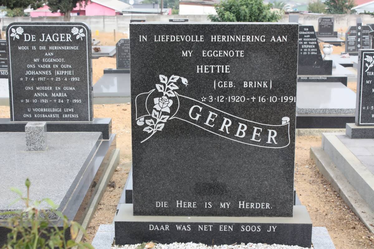 GERBER Hettie nee BRINK 1920-1991