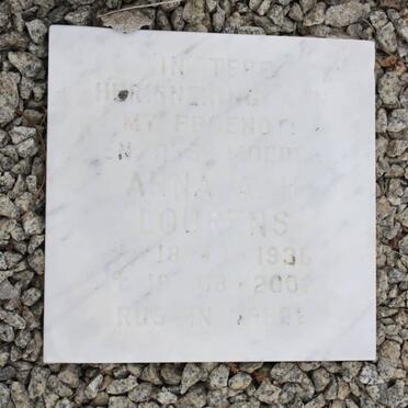 LOURENS Anna A.H. 1936-200?