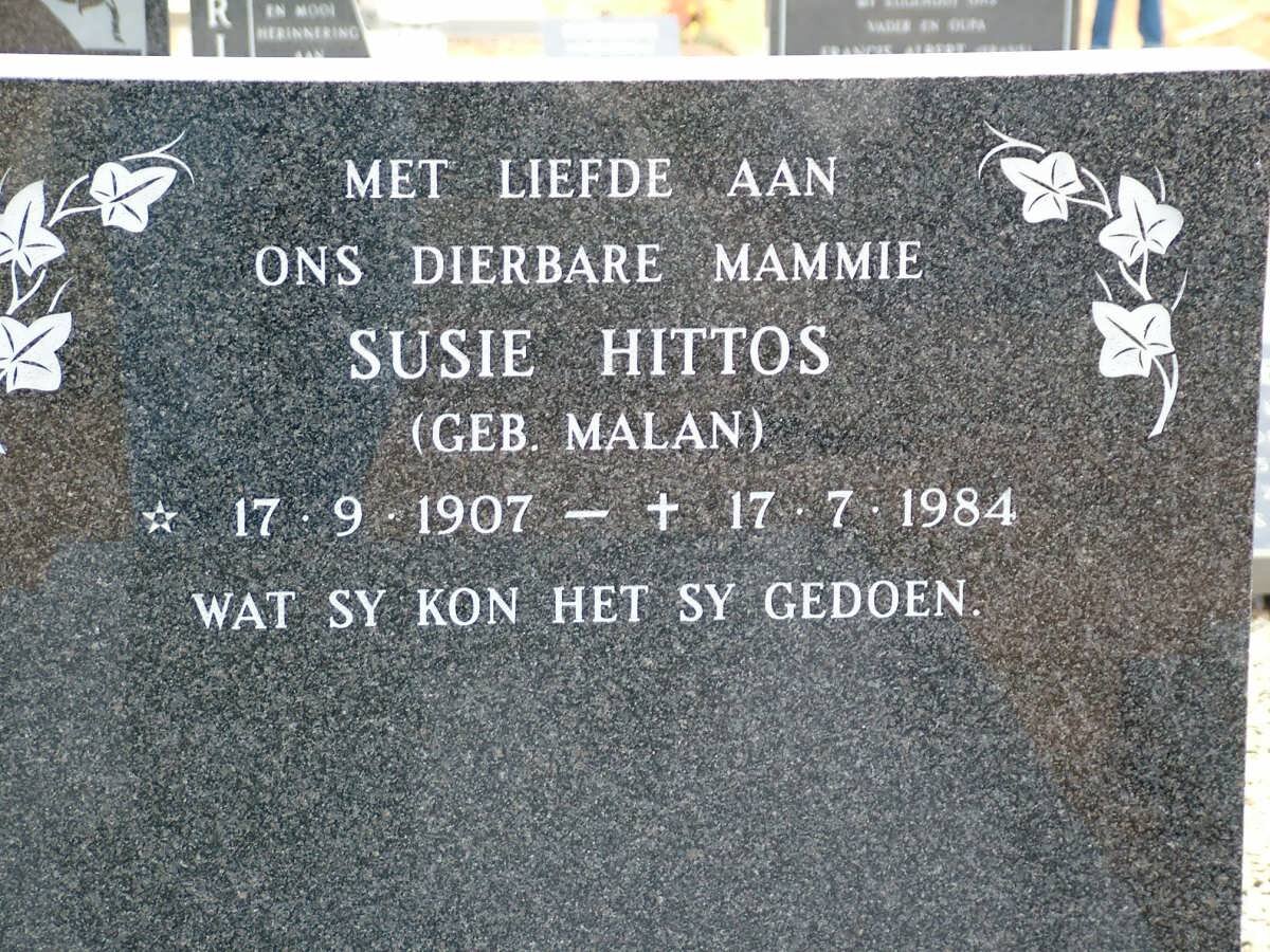 HITTOS Sussie nee MALAN 1907-1984