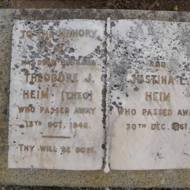 HEIM Theodore J. -1946 &amp; Justina L. -1961