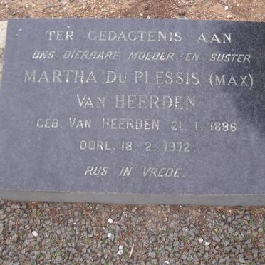 HEERDEN Martha Du Plessis, van nee VAN HEERDEN 1896-1972