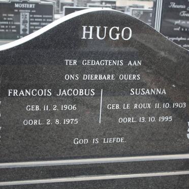 HUGO Francois Jacobus 1906-1975 &amp; Susanna LE ROUX 1903-1995