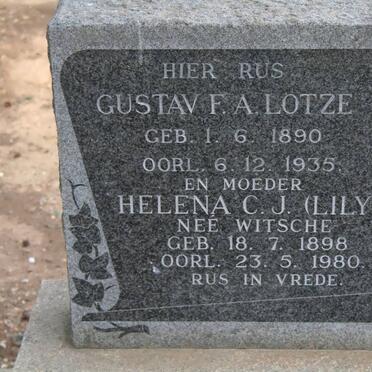 LOTZE Gustav F.A. 1890-1935 &amp; Helena C.J. WITSCHE 1898-1980