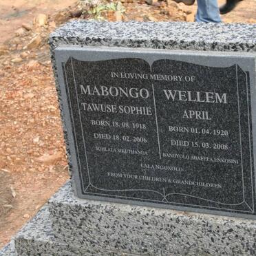 MABONGO Tawuse Sophie 1918-2006 :: WELLEM April 1920-2008