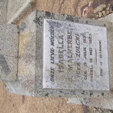 MALHERBE Isabella J. nee ZULCH 1837-1925