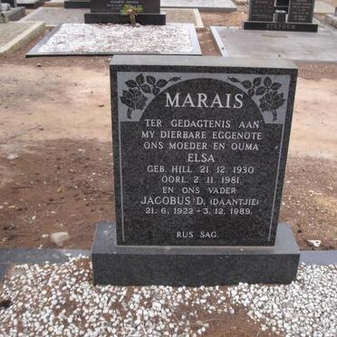 MARAIS Jacobus D. 1922-1989 &amp; Elsa HILL 1930-1981