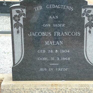 MALAN Jacobus Francois 1904-1968