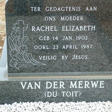 MERWE Rachel Elizabeth, van der nee DU TOIT 1902-1987