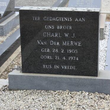 MERWE Charl W.J., van der 1905-1974