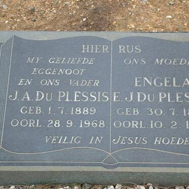 PLESSIS J.A., du 1889-1968 &amp; Engela E.J. 1890-1980