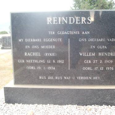 REINDERS Willem Hendrik 1909-1976 &amp; Rachel NEETHLING 1912-1974