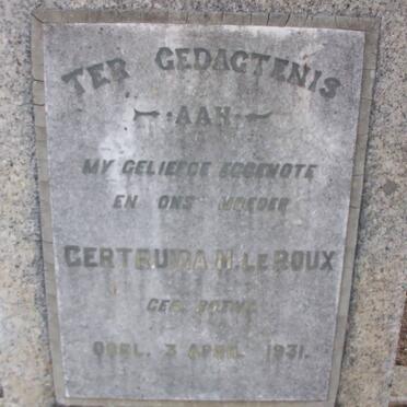 ROUX Gertruida M., le nee BOTHA -1931