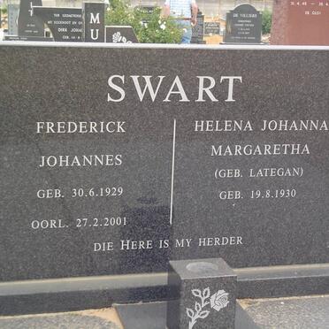 SWART Frederick Johannes 1929-2001 &amp; Helena Johanna Margaretha LATEGAN 1930-