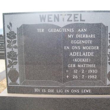 WENTZEL Adelaide nee MATTHEE 1930-1982