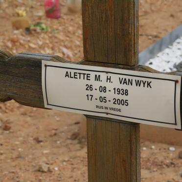 WYK Alette M.H., van 1938-2005