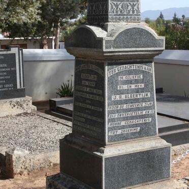 ALBERTIJN Johannes Rudolph 1847-1920 &amp; Margrietha Elizabeth LOUW 1845-1921