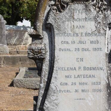 BOSMAN Hercules F. 1829-1907 &amp; Helena P. LATEGAN 1839-1904