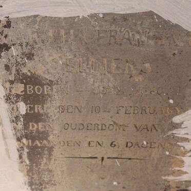 CILLIERS Martha Francina 1860-1860