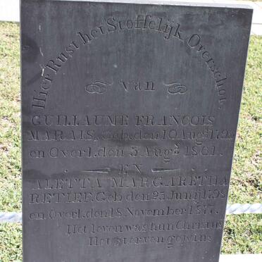MARAIS Guillaume Francois 1795-1861 &amp; Aletta Margaretha RETIEF 1795-1877