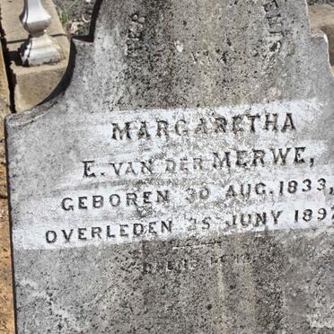 MERWE Margaretha E., van der 1833-1897