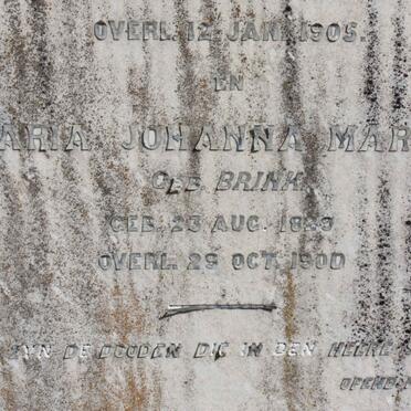 MARAIS Maria Johanna nee BRINK 1829-1900
