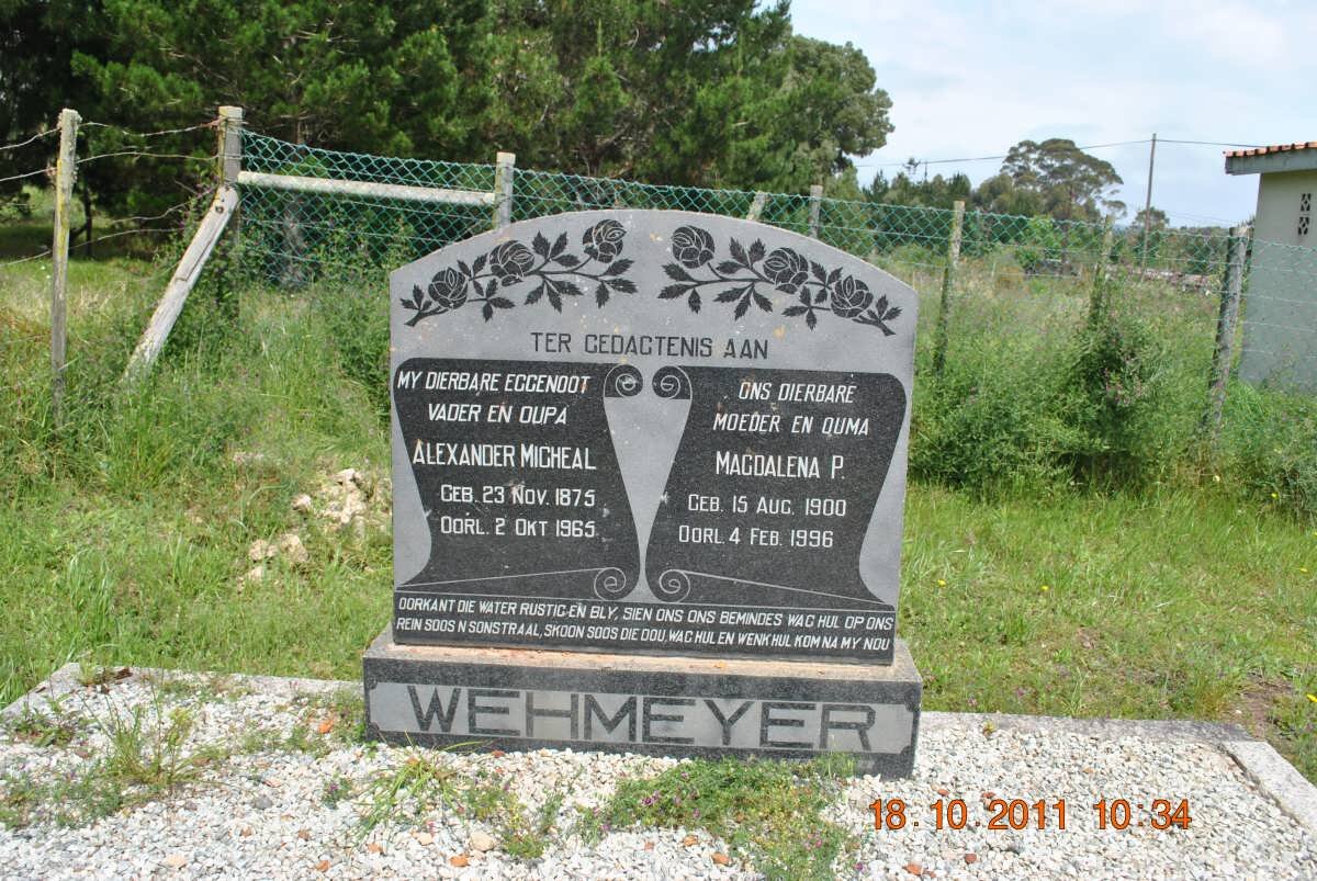 WEHMEYER Alexander Micheal 1875-1965 &amp; Magdalena P. 1900-1996