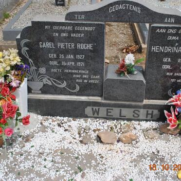 WELSH Carel Pieter Roche 1927-1971 &amp; Hendrina Elizabeth 1931-2011