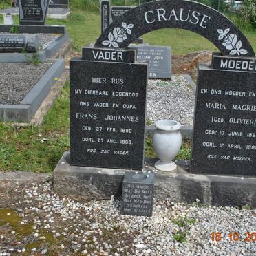 CRAUSE Frans Johannes 1890-1969 &amp; Maria Magrieta OLIVIER 1899-1982