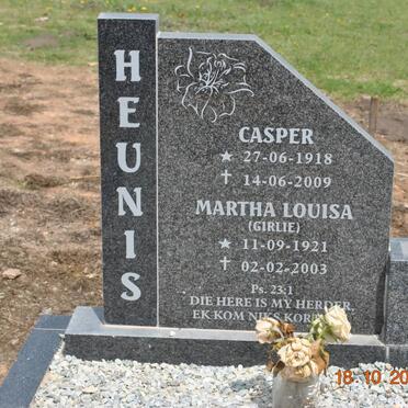 HEUNIS Casper 1918-2009 &amp; Martha Louisa 1921-2003