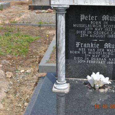 MUIR Peter 1923-1989 &amp; Frankie VAN DER WALT 1929-1989