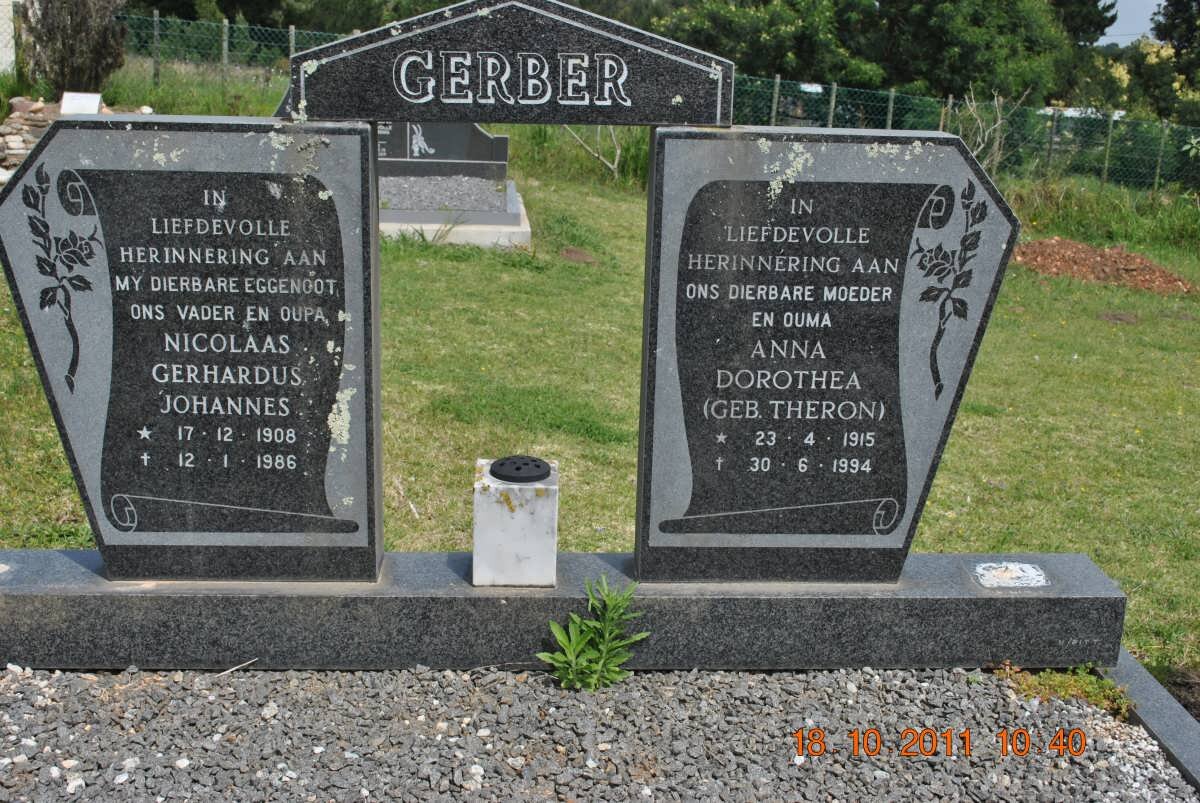 GERBER Nicolaas Gerhardus Johannes 1908-1986 &amp; Anna Dorothea THERON 1915-1994