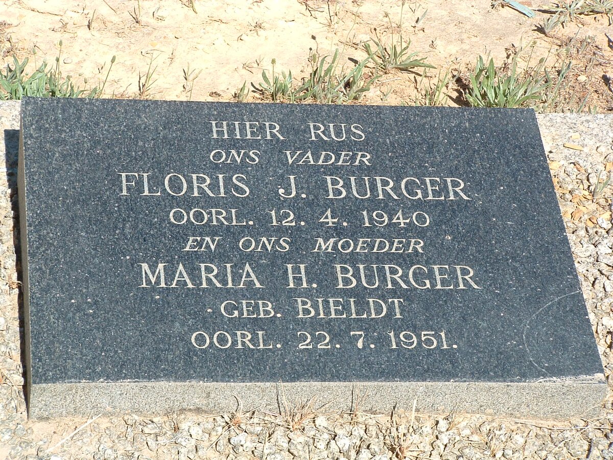 BURGER Floris J. -1940 &amp; Maria H. BIELDT -1951