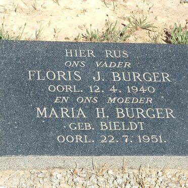 BURGER Floris J. -1940 &amp; Maria H. BIELDT -1951