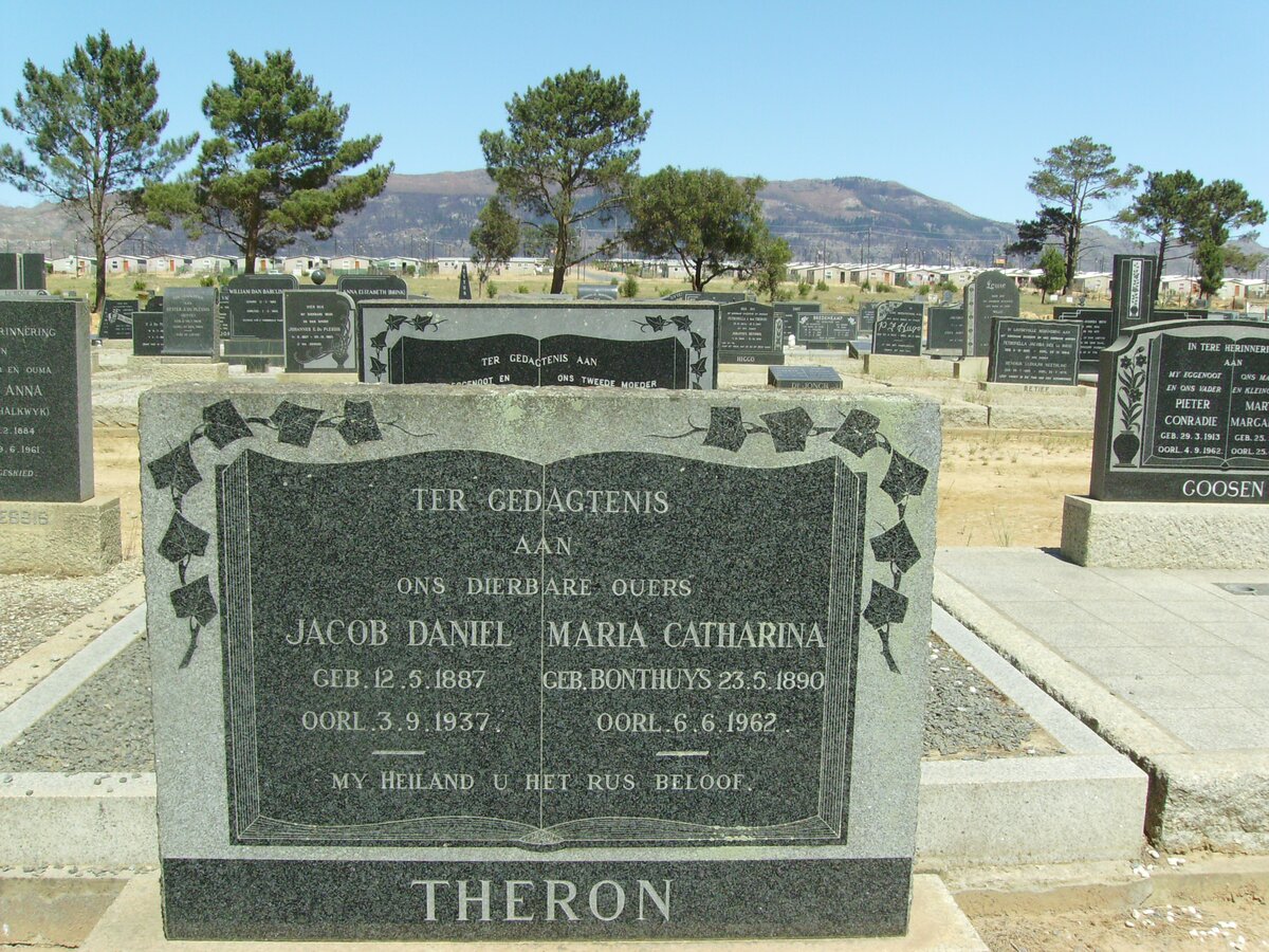 THERON Jacob Daniel 1887-1937 &amp; Maria Catharina BONTHUYS 1890-1962