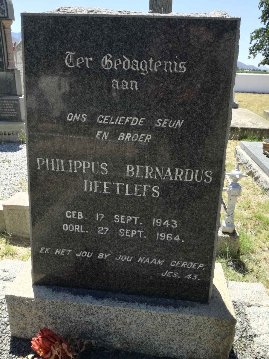 DEETLEFS Philippus Bernardus 1943-1964